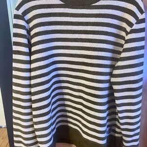 Scotch & Soda Army green and white Sweatshirt with Classic Stripes